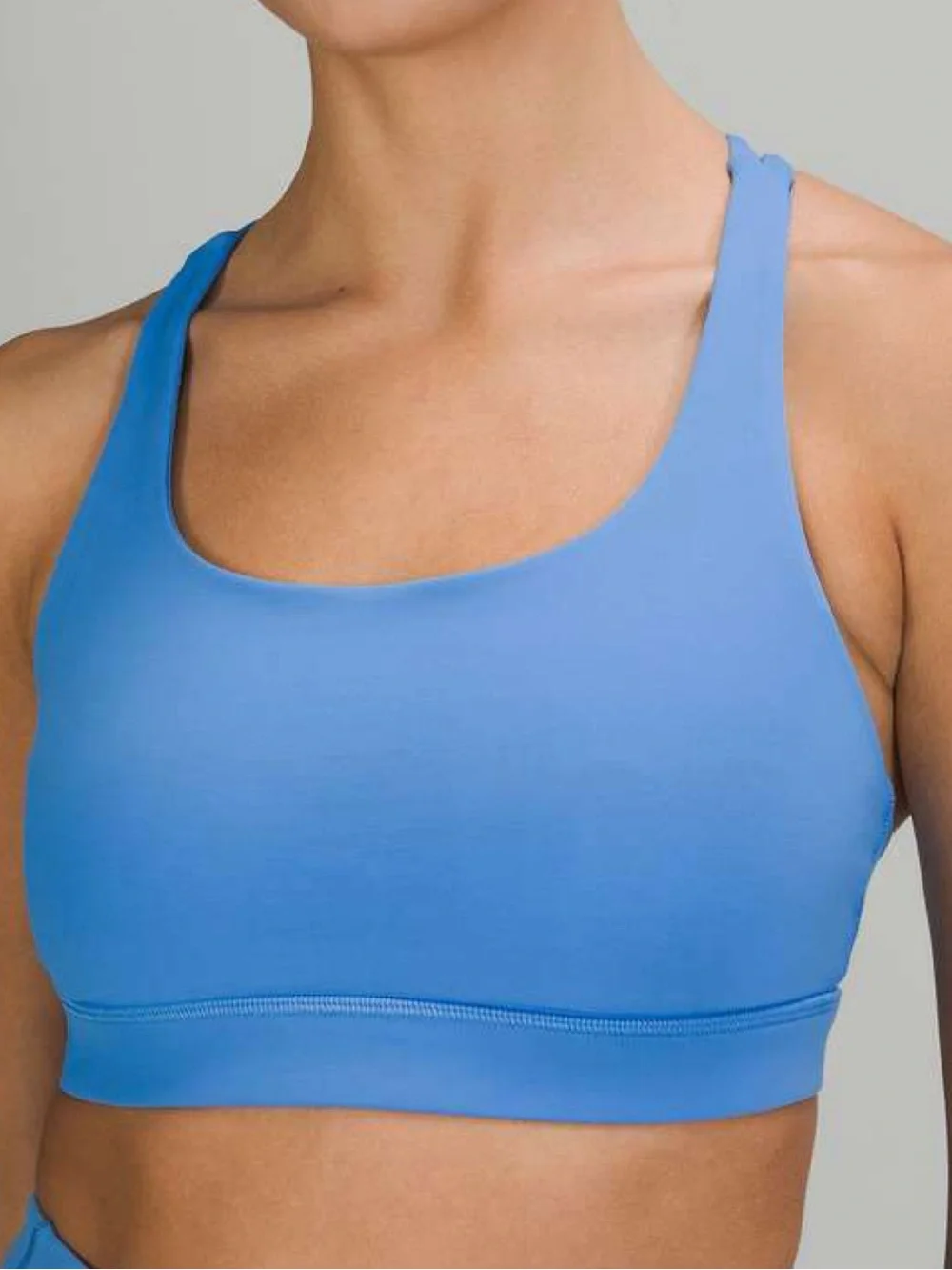 lululemon athletica Energy Adjustable Blue Strappy Crossback Sports Bra Size 10